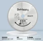 Behappy Pjūklas metalui, rankinis diskinis pjūklas 255 x 2,6 x 30 mm, diskiniai pjūklai 80 dantų skirti medžiui, metalui, aliuminiui
