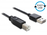 Delock kabelis EASY-USB 2.0 tipo A ki&scaron;tukas > USB 2.0 tipo B ki&scaron;tukas 0,5 m juodas