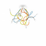 Lubinis &scaron;viestuvas Ideal Lux Ceiling lamp with 8 lights MULTIFLEX, E14, juodas