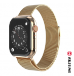 Swissten I&scaron;maniojo laikrodžio Apple 1/2/3/4/5/6/SE dirželis, Auksinės spalvos, 38/40mm