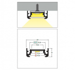 3m LED juostos profilis SURFACE10 BC/UX, neanoduotas aliuminis