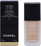 Chanel Ultra Le Teint Flawless Finish Fluid Foundation ilgai i&scaron;liekanti tobulinanti kreminė pudra, matinis &scaron;vytintis efektas, atspalvis: B10, 30 ml