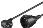 Goobay Ilgintuvas su įžeminimo kontaktu, 3 m, Juodas, 3 m, Maitinimo ki&scaron;tukas F tipo, Maitinimo ki&scaron;tukas F tipo, H05VV-F3G, 250 V