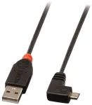 Lindy 1 m USB 2.0 kabelis &ndash; Type A į Micro-B kabelis, 90 laipsnių kampu, 1 m, USB A, Micro-USB B, USB 2.0, vyri&scaron;kas/vyri&scaron;kas, juodas