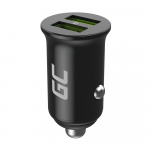 Green Cell Žalias Cell Žalias Cell automobilinis įkroviklis 36W GC PowerRide Nano36 su 2x USB-A Ultra Charge greitas įkrovimas