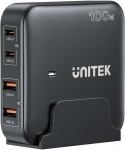 Unitek Įkroviklis ra&scaron;omasis stalas GaN 100W 2xUSB-A 2xUSB-C juoda