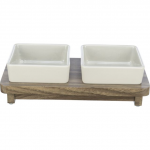 Keraminis dubenėlis gyvūnams : "Trixie CityStyle" dubenėlių rinkinys, keramika MDF, 2 &times; 0,4 l 12 &times; 12 cm 30 &times; 4 &times; 15 cm, pilkas rudas