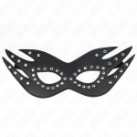 Kink Masked Allure KINK Leatherette Mask with Rivets Model 3 - Elegant Juodas 26x9.5 cm