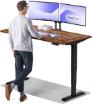 Elektrinis reguliuojamo auk&scaron;čio stalas Desktronic HomePro Rie&scaron;utmedžio masyvas/Juodas, 160x80cm, Dvigubas motoras, USB ir USB-C įkrovimo lizdai