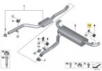 BMW X5 X6 X7 G05 G06 G07 Galinio Kairio Rezonatoriaus Skyles Originalus 18307935433
