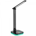 LED stalinė lempa 5W su USB laidu ir adapteriu, juoda BESK