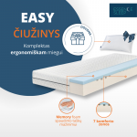 Čiužinys Mlily Essence Sleep Easy čiužinio ir pagalvės komplektas, 140x200x18