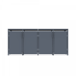 Metalinė konteinerio stoginė HATIS, keturguba, su pedalu, antracito