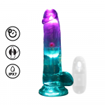 Realrock By Shots RealRock Vibrating LED Transparent Intimate Device 15 cm with Suction Base