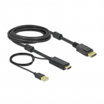 Delock HDMI į DisplayPort laidą 4K 30 Hz 3 m
