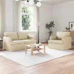 Sofa Sofos komplektas 2 vnt. Kreminė audinys
