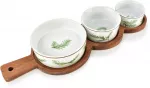 Allesken MODERN KITCHEN Deska su 3 miskami 11x3,5 8,5x4 7x7,3cm (35x12x1,2cm) rozmaryn