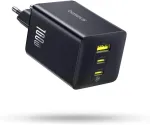 Baseus 100W GaN USB-C greitas kroviklis, 3 lizdai, PD, PPS, juodas, Enerfill
