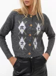 Italy Moda Sweter-IR-SW-RR1395.46-ciemny pilka