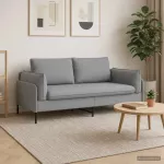 Dvita&scaron;kė sofa &Scaron;viesiai pilka 188 x 81 x 89 cm Audinys