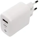 SHELLY GaN Charger 65W Baltas EU USB-C + USB-A Power Delivery Charger // SCHG65XEUX