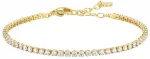 Luca Barra Gold-plated tennis bracelet with clear zircons BK2873