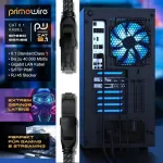 Csl Cat 8.1 tinklo kabelis 40 Gbit/s, 0.25m, juodas, su medvilnės apvalkalu