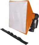 Lumiquest Softbox Iii Lq-119s, blykstės difuzorius ir &scaron;viesos mink&scaron;tiklis, universalus klasikinis dizainas i&scaron;orinėms fotoaparatų blykstėms su Ultrastrap, neoninė oranžinė