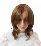 Inna Tamsiai blondinė perukas su kirpčiukais iki pečių - Nessaja wigs shop Krk