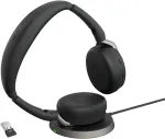 Jabra Evolve2 65 Flex belaidės stereo bluetooth ausinės su triuk&scaron;mo slopinimo Jabra Clearvoice technologija ir hibridiniu Anc - suderinamos su pagrindinėmis Uc platformomis - juodos