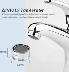 Zenvaly Aeratorius M24, sietelio įdėklas, nerūdijančio plieno priedas, mai&scaron;ytuvo atsarginės dalys su sandarikliu, aeratoriaus filtras virtuvei, i&scaron;orinis sriegis, 24 mm, 3 vnt.