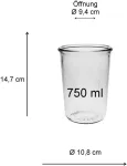 Mikken 4 stiklainiai / apvalūs stiklainiai 750 ml