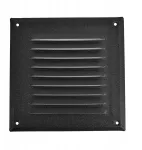 Metalinis ventiliacinis kaminų grotelės 17x17cm ral 9005 juodas matinis