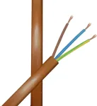 3 m kabelis Fawn H03vv-f 3 x 0.75 mm&sup2; Pvc izoliuotas žarnos kabelis 3g &scaron;viesos kabelis lempos kabelis maitinimo kabelis rudas