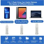 Wigont 128 gb usb atmintinė, skirta iphone, 3 viename atmintinė, skirta saugoti daugiau nuotraukų ir vaizdo įra&scaron;ų i&scaron; skirtingų įrenginių. skirta ios/ipad/pc