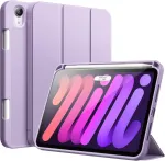 Jetech dėklas, skirtas ipad mini (a17 pro, 2024 m. modelis, 7-oji karta) / mini 6 (2021 m. modelis, 6-oji karta) su pie&scaron;tuko laikikliu, plonas plan&scaron;etinio kompiuterio apsauginis dėklas su mink&scaron;tu tpu galiniu dangteliu (&scaron;viesiai violetinis)