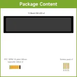 Monitorius Waveshare 11.9 colių ips capacitive jutiklinis valdymo skydelis ekranas, suderinamas su raspberry pi 4b/3b+/3a+ 320&times;1480 rezoliucijos dsi sąsajos lcd
