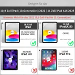 Cacoe dėklas su klaviatūra, skirtas ipad 11 (a16) / 10 kartos (11 colių / 10,9 colio) 2025/2022 su jutikliniu kilimėliu, 7 spalvų ap&scaron;vietimu, nuimama belaide klaviatūra, electric mėlynas