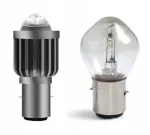 Led lemputė motoroleriui motociklui keturračiui 12v Ba20d S2 Led'inė linzė 1:1