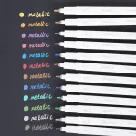 Realike metalizuoti markeriai, skirti cricut maker 3/maker/explore 3/air 2/air, 12 vnt., 1,0 mm vidutinio storio metalizuoti markeriai pie&scaron;imui, ra&scaron;ymui, kaligrafijai