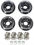 4x Riedučio ratukai juodi 70mm + 8x Guoliai Raven Abec7