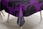 Le Jardin du Lin virtuvinė dekoratyvinė staltiesė, violetinė, juoda, 140 x 140 cm - sukurta ir pagaminta Turkijoje