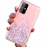 Fusion Accessories Fusion Glue Glitter Back silikoninis dėklas skirtas Apple iPhone 13 Pro rožinis