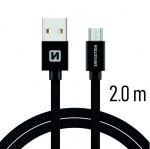 Swissten Textile Quick Charge Universalus Micro USB duomenų ir įkrovimo kabelis 2m
