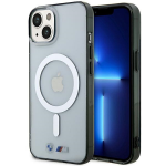 Apple iPhone 14 plus BMWdėklas Sidabrinis Ring MagSafe (BMHMP14MHCRS) skaidrus