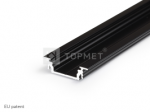LED juostos profilis GROOVE14 EF/TY, juodas, 2m