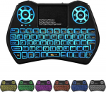 Fusion Accessories "Fusion Round" kompakti&scaron;ka belaidė klaviatūra su jutikliniu kilimėliu ir spalvotu ap&scaron;vietimu, skirta "Android" | "iOS" | TV | PC