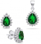 Brilio Silver Sidabrinis papuo&scaron;alų rinkinys La&scaron;as su cirkoniais SET226WG (pakabukas, auskarai)