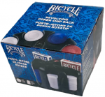 Bicycle Besisukantis Pokerio Žetonų (Poker Chip Rack) Stovas Su Rankena, 200x Žetonų, 2 Kortų Kaladėlės