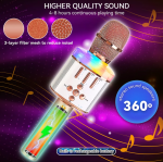 Belaidis Bluetooth Karaoke mikrofonas Q136 Su &scaron;viesos efektais